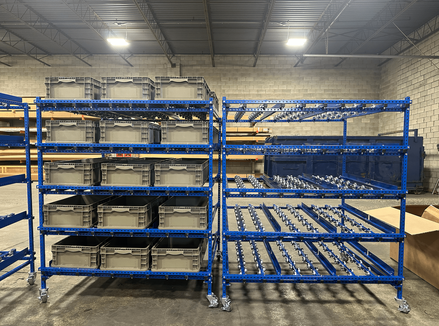 Kit Cart that holds parts for operator.