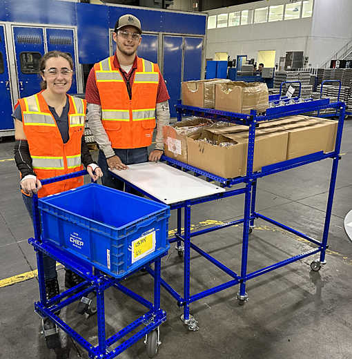Push Cart and Small Table with flow rack